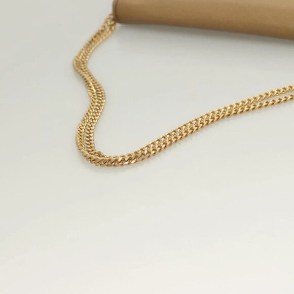 Christian Dior Chain Shoulder Bag Leather Beige Gold Auth BA2983 - Picture 8 of 16